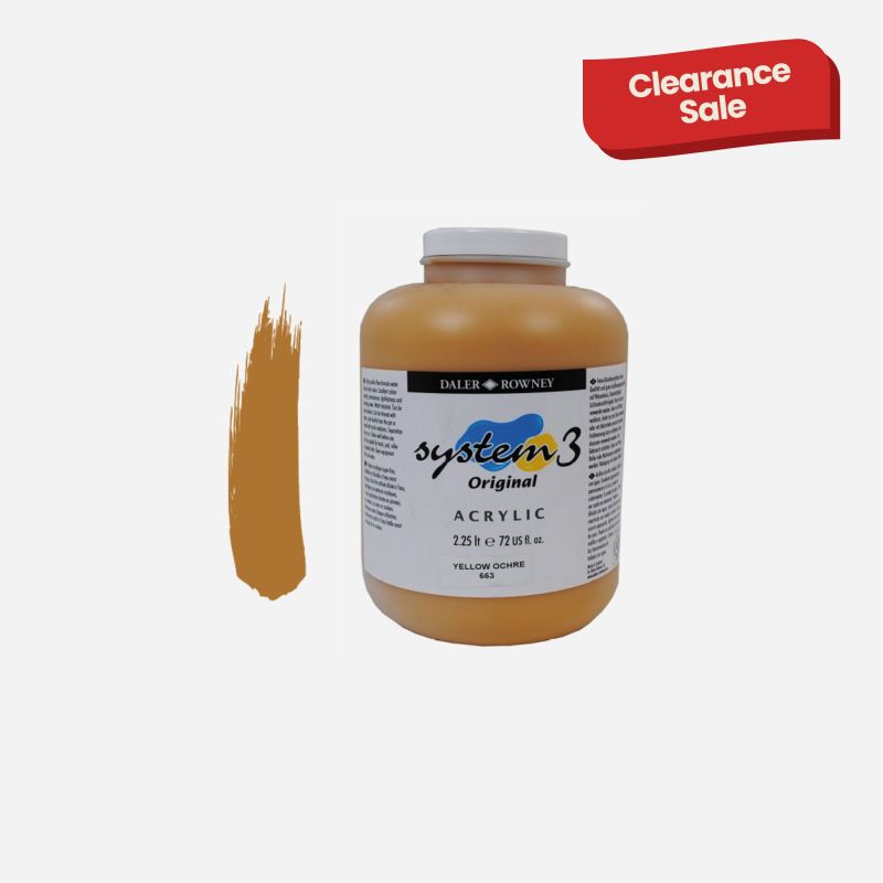DALER ROWNEY SYSTEM 3 2.25LITRES YELLOW OCHRE ACRYLIC 