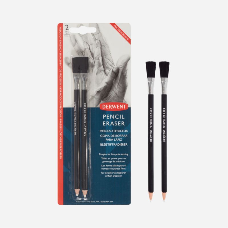 DERWENT PENCIL ERASER & BRUSH 2 PACK