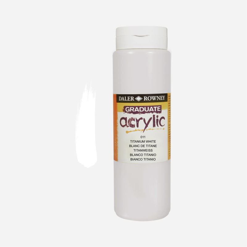 Daler-Rowney Graduate Acrilico 1 Litro - Colore Nero Per Artisti, Pittura Acrilica Professionale