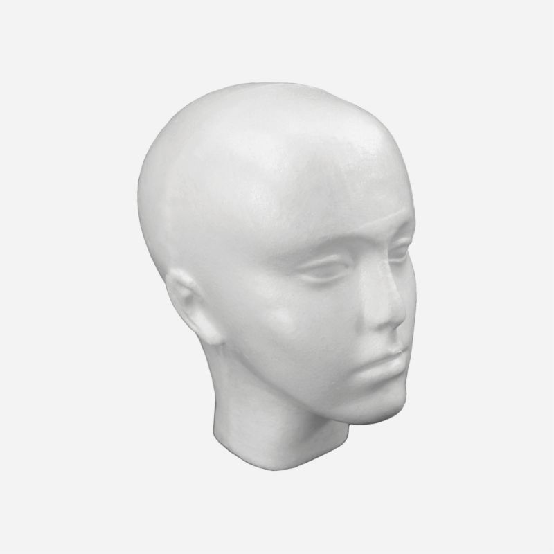 POLYSTYRENE HEAD 22.5cm TALL 54cm CIRCUMFERENCE