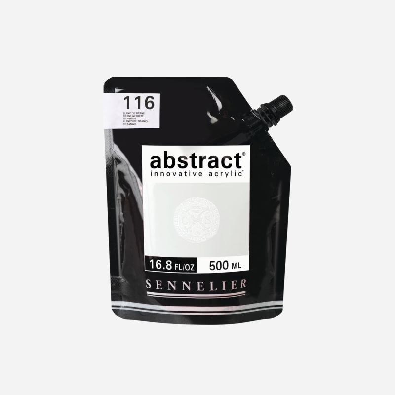 SENNELIER ABSTRACT ACRYLIC SATIN TITANIUM WHITE 500ML 