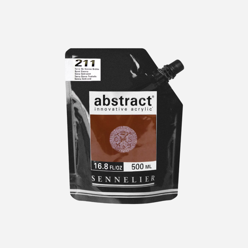 SENNELIER ABSTRACT ACRYLIC SATIN BURNT SIENNA 500ML 