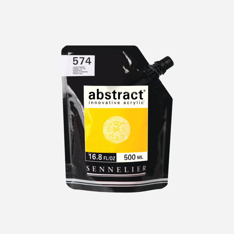 SENNELIER ABSTRACT ACRYLIC SATIN PRIMARY YELLOW 500ML 
