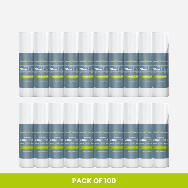 ABACUS CREATIVE ESSENTIALS GLUE STICKS 40g PACK OF 100