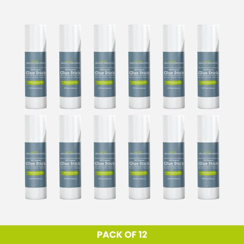 ABACUS CREATIVE ESSENTIALS GLUE STICKS 40g BOX OF 12