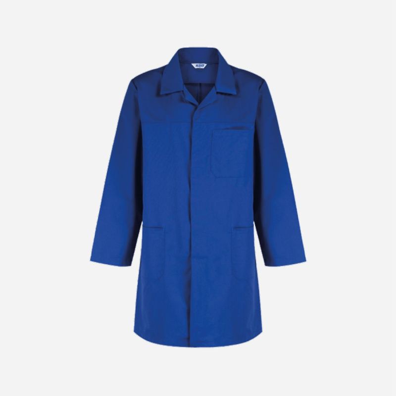 LAB COAT ROYAL BLUE 245gsm 65% POLYESTER/35% COTTON