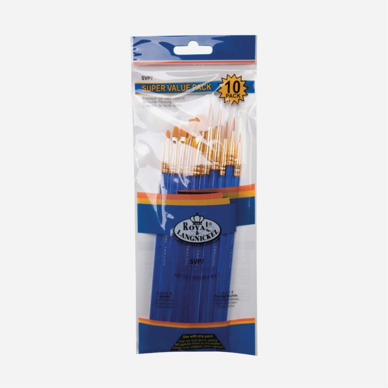 ROYAL GOLDEN TAKLON SVP1 SET OF 10 BRUSHES