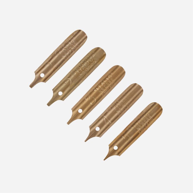 Wm. MITCHELL ITALIC PEN NIBS RIGHT HAND 12 ASSORTED