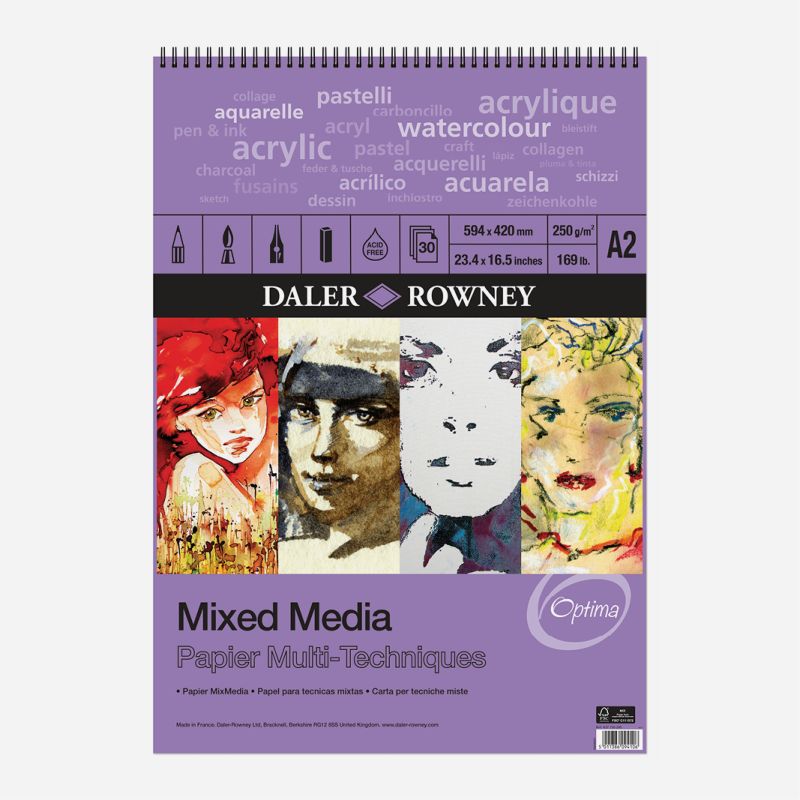 DR MIXED MEDIA SPIRAL PAD A2 250g 30SHEETS