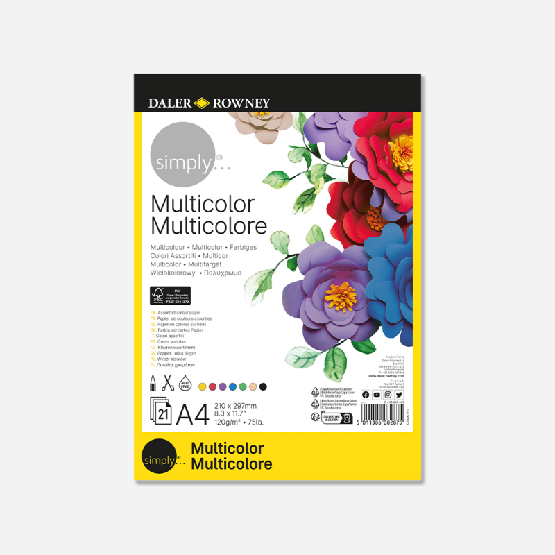 DALER ROWNEY SIMPLY COLOURED PAD A4