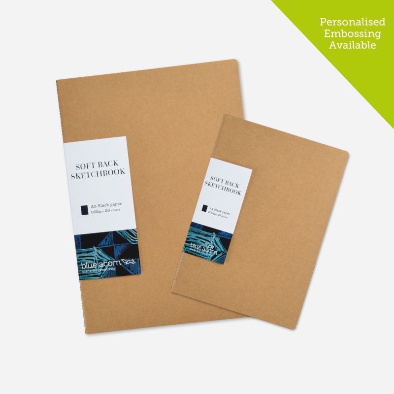 SOFTBACK SEWN SKETCHBOOK BLACK PAPER