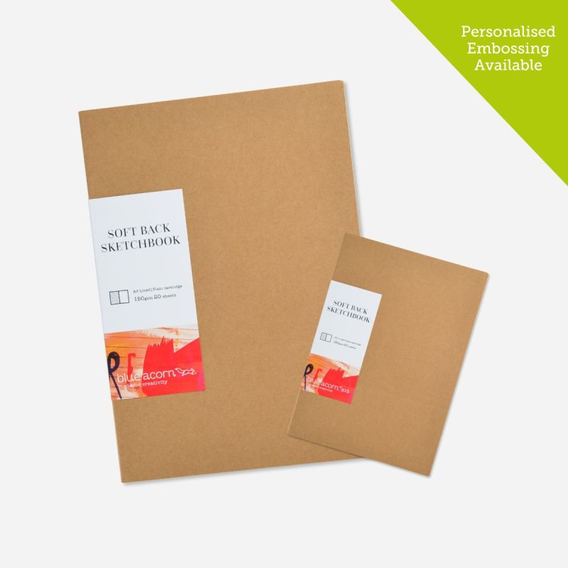 BLUE ACORN SOFTBACK LINED & PLAIN SEWN SKETCHBOOK NATURAL COVER