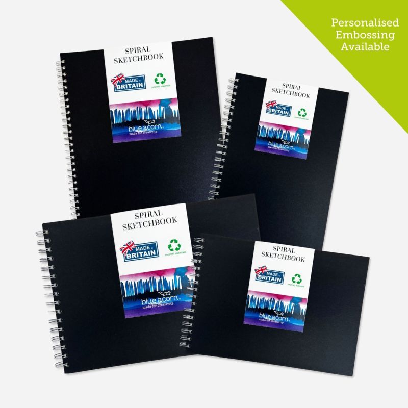 BLUE ACORN RECYCLED SPIRAL SKETCHBOOK