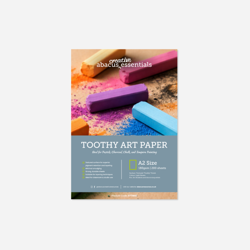 TOOTHY ART PAPER A2 180gsm PACK OF 200 SHEETS