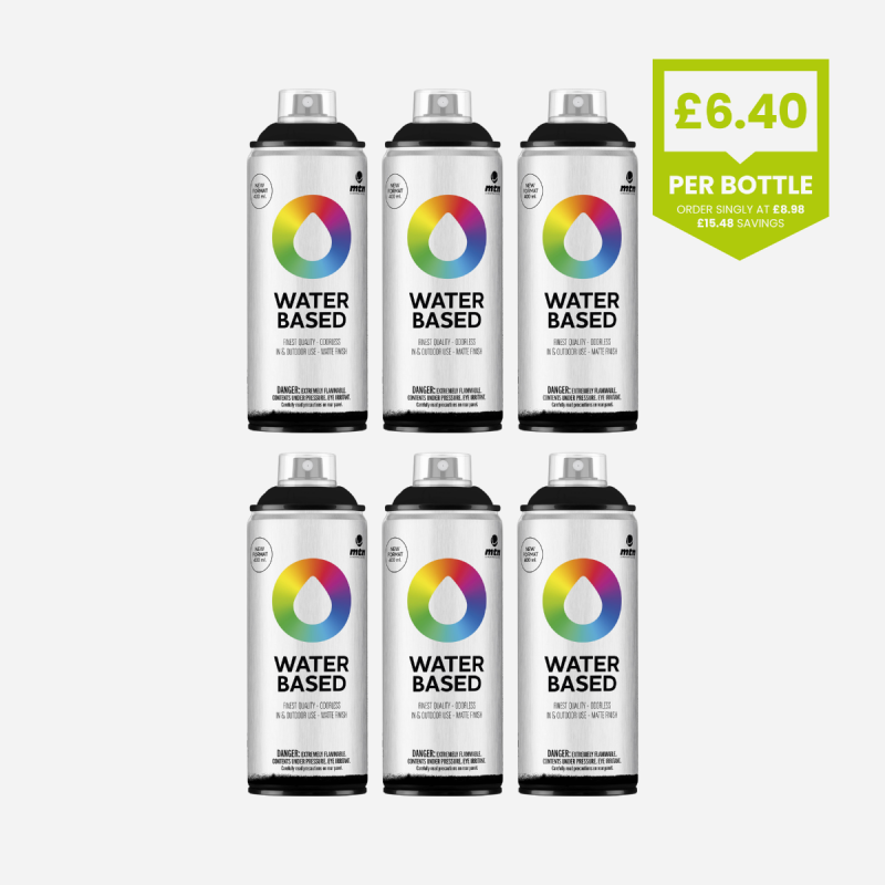 MONTANA WATER BASED 400ML CARBON BLACK SET OF 6