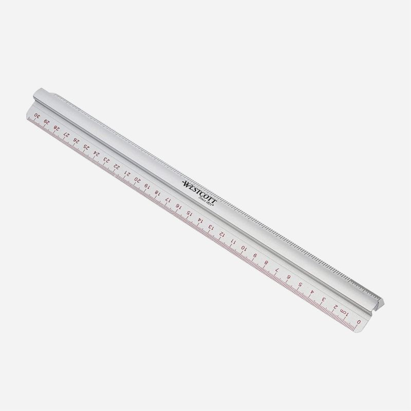 FINGER GRIP METAL RULER 30cm WESTCOTT