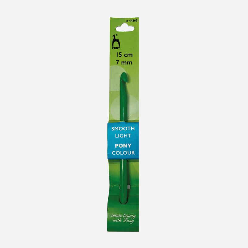 PONY PLASTIC CROCHET HOOK 15cm x 7mm  GREEN