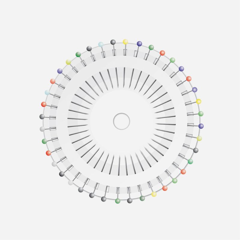 GLASS HEAD PIN WHEEL OF 40 30mm x 0.60mm