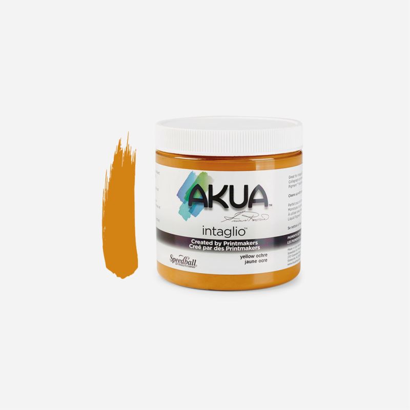 AKUA INTAGLIO INK 237ml/8oz YELLOW OCHRE