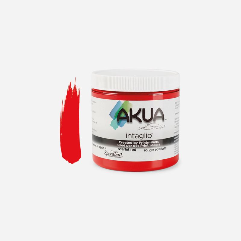 AKUA INTAGLIO INK 237ml/8oz SCARLET RED