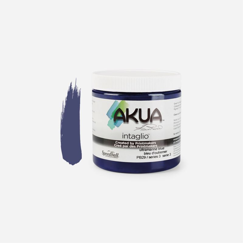 AKUA INTAGLIO INK 237ml/8oz ULTRAMARINE BLUE