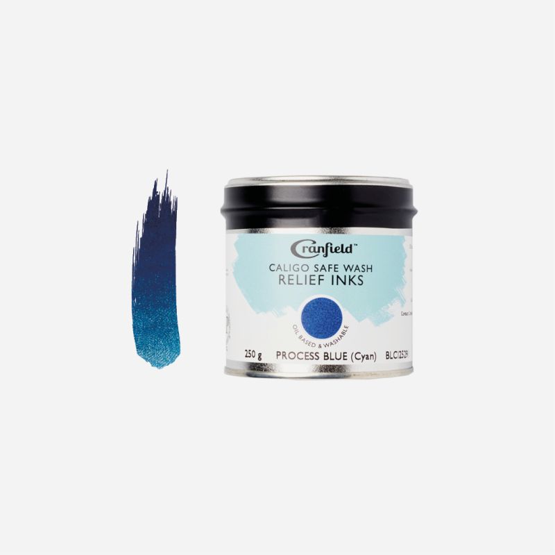 CALIGO SAFE WASH RELIEF INK 250gm TUB PROCESS BLUE