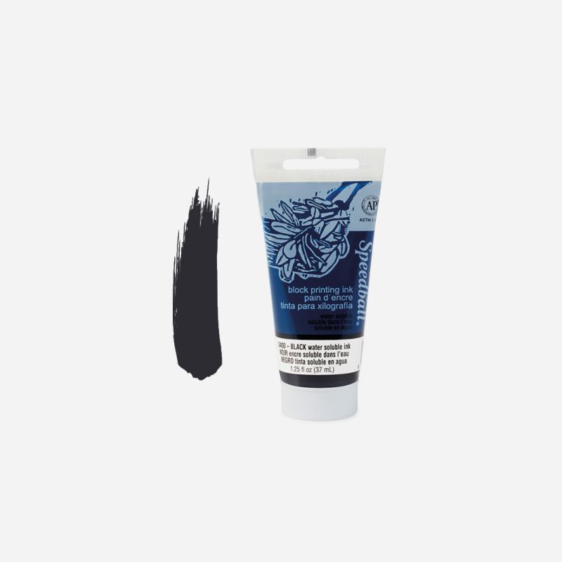 SPEEDBALL WATER-SOLUBLE 37ml 1.25oz BLOCK INK BLACK