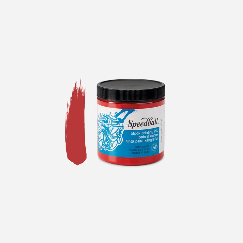 SPEEDBALL WATER-SOLUBLE 237ml 8oz BLOCK INK RED