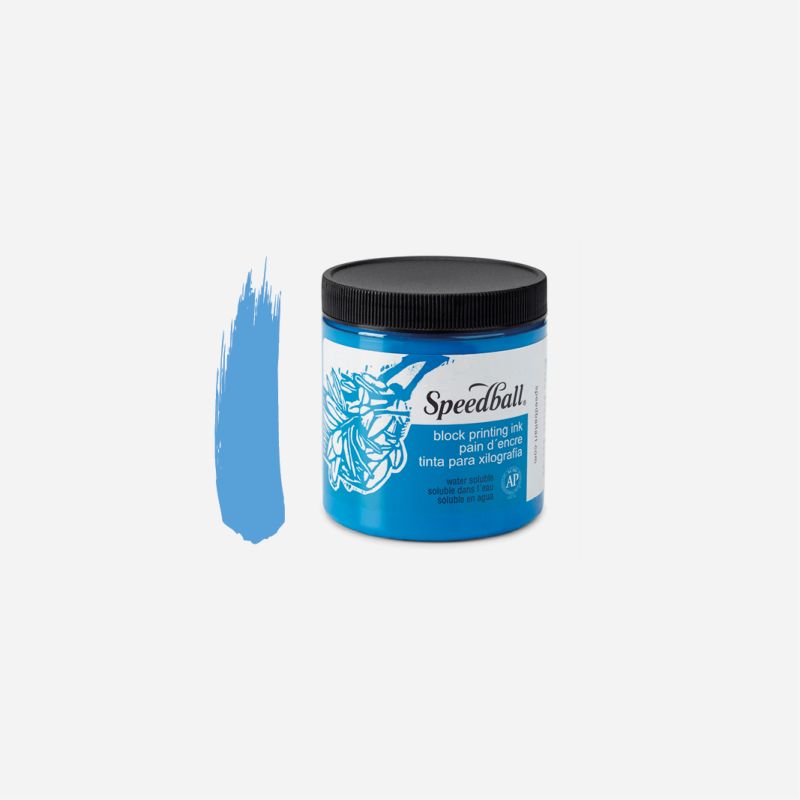 SPEEDBALL WATER-SOLUBLE 237ml 8oz BLOCK INK BLUE