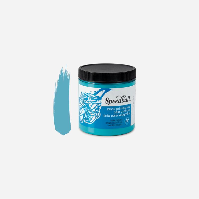 SPEEDBALL WATER-SOLUBLE 237ml 8oz BLOCK INK TURQUOISE