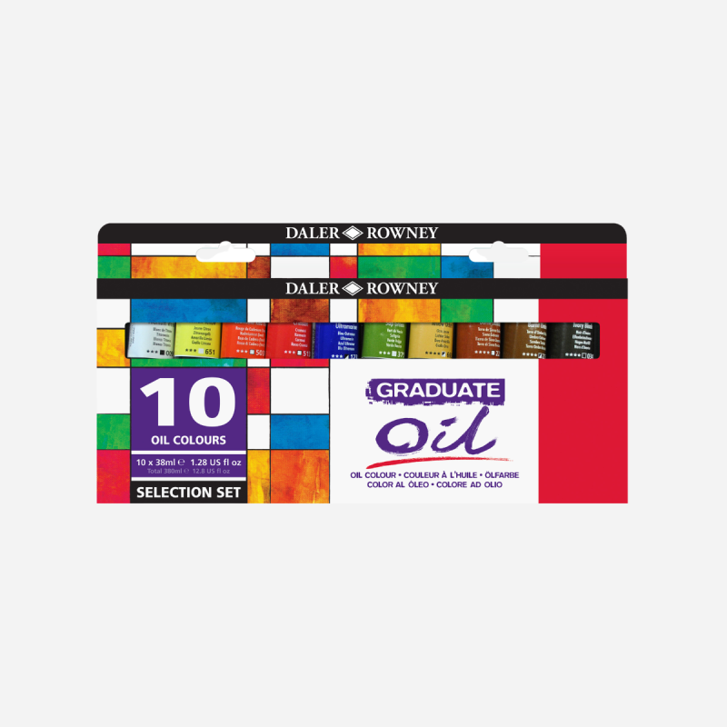 DALER ROWNEY GRADUATE OIL COLOUR SELECTION SET 10 x 38ml 