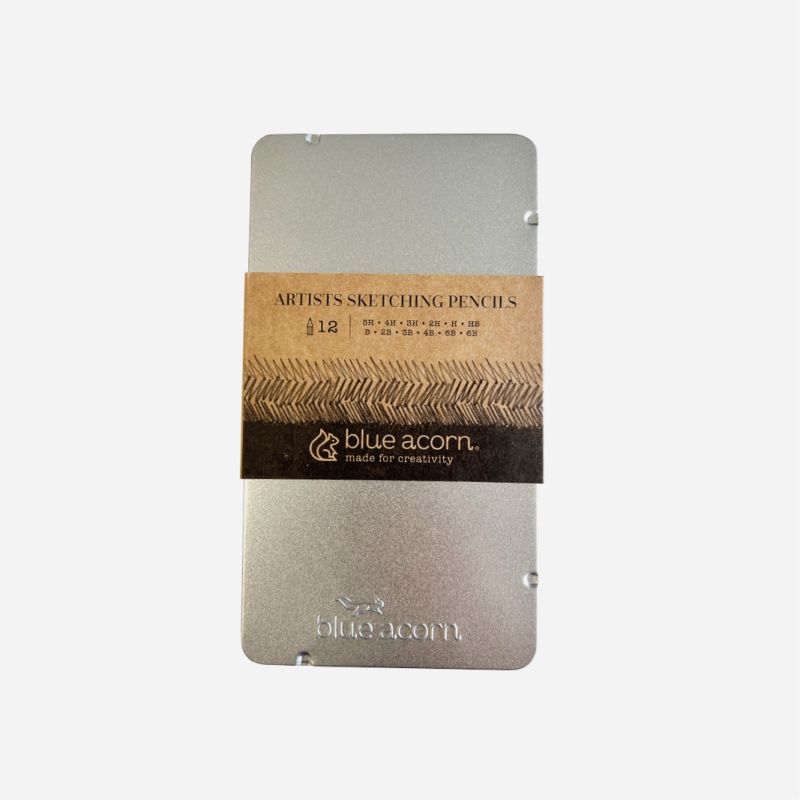 BLUE ACORN SKETCHING 12 TIN GRAPHIC PENCILS