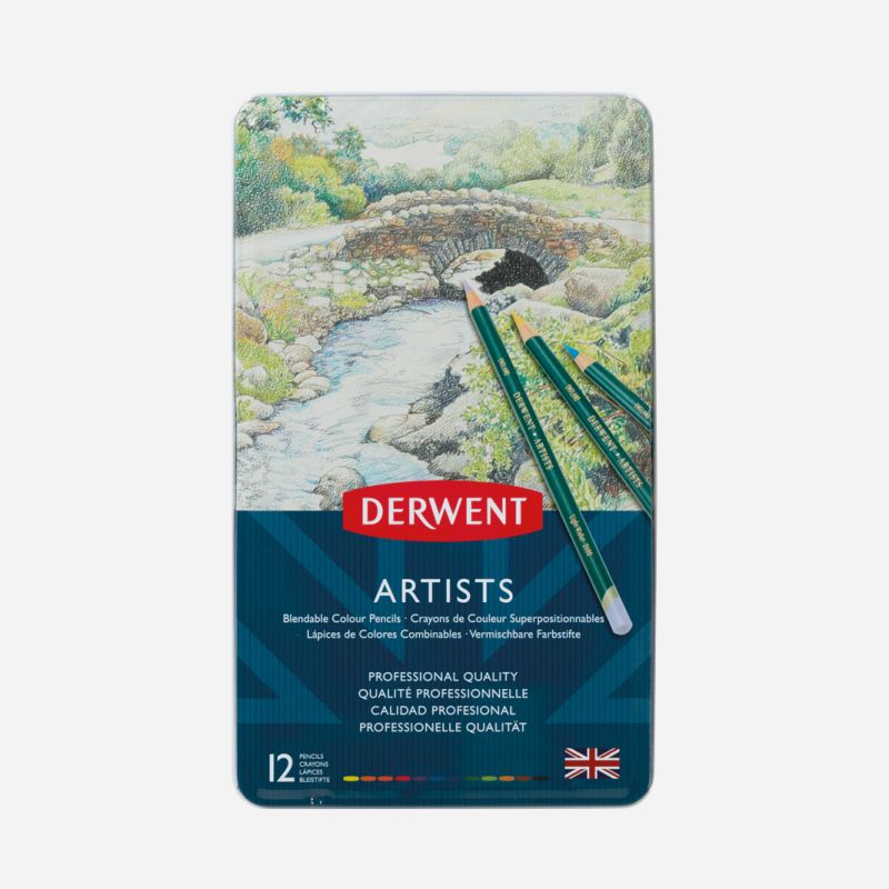 DERWENT ARTIST PENCILS 12 TIN