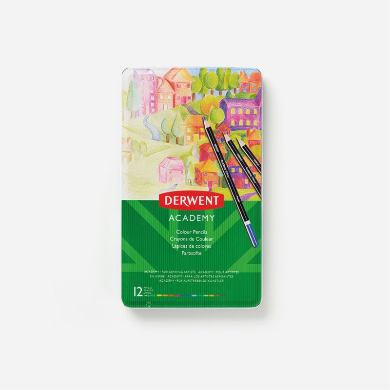 ACADEMY COLOUR PENCILS 12 TIN