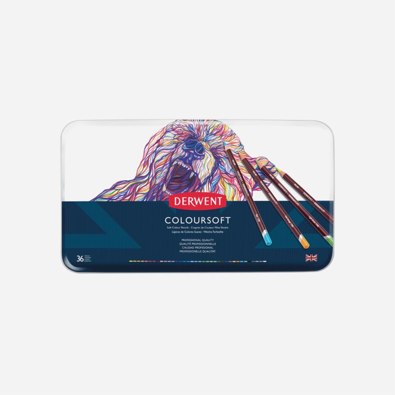 DERWENT COLOURSOFT PENCILS 36 TIN