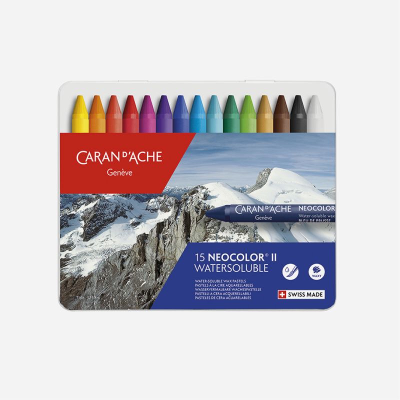 CARAN D'ACHE NEOCOLOR II 15 CRAYONS SET
