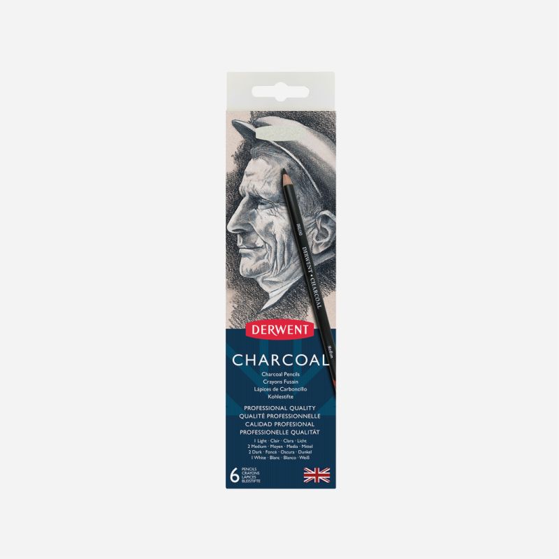 DERWENT CHARCOAL PENCIL 6 TIN