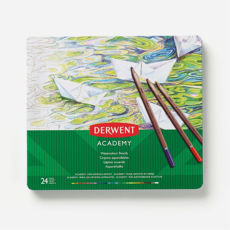 ACADEMY WATERCOLOUR PENCILS 24 TIN