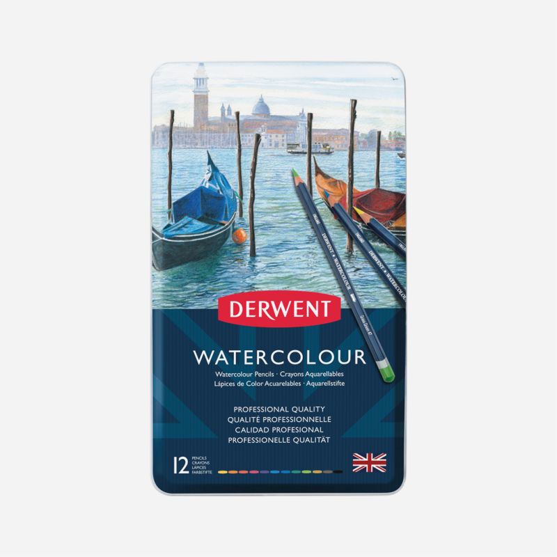 DERWENT WATERCOLOUR PENCIL 12 TIN