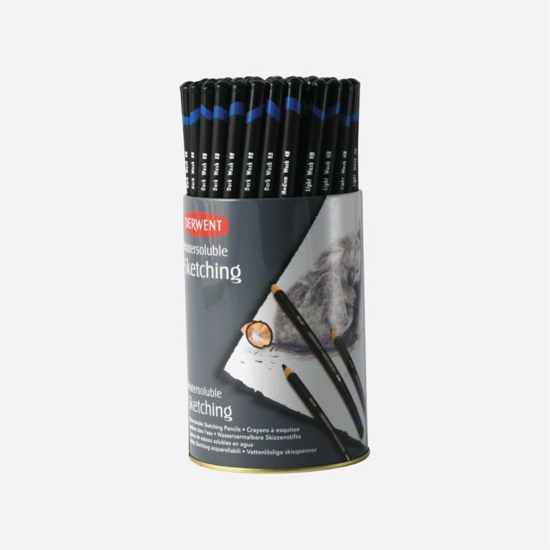 DERWENT WATERSOLUBLE SKETCHING PENCIL DISPLAY TUB OF 72
