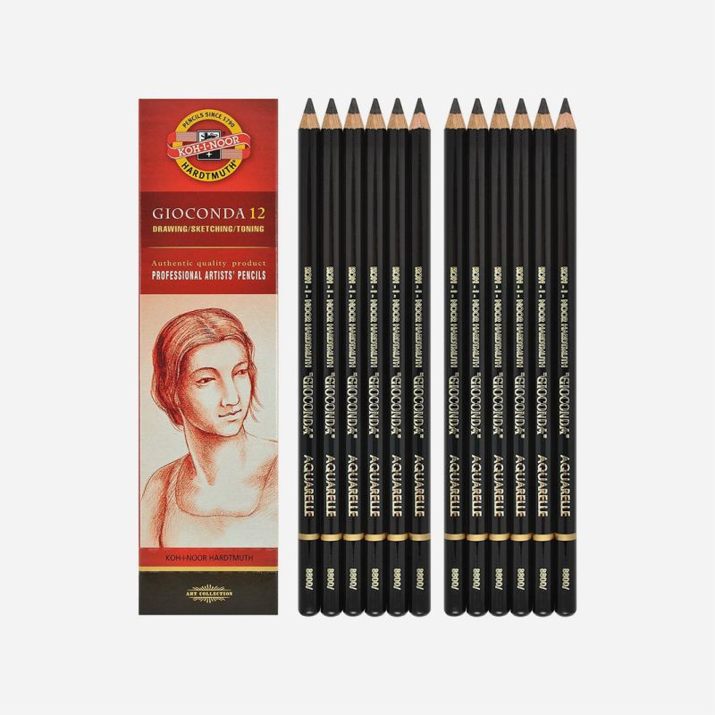 KOH-I-NOOR 4B WATERSOLUBLE PENCILS PACK OF 12 GIOCONDA