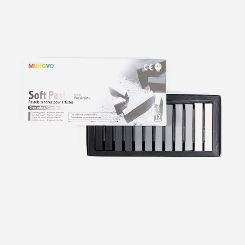 MUNGYO SOFT PASTEL 12 GREY TONES SET