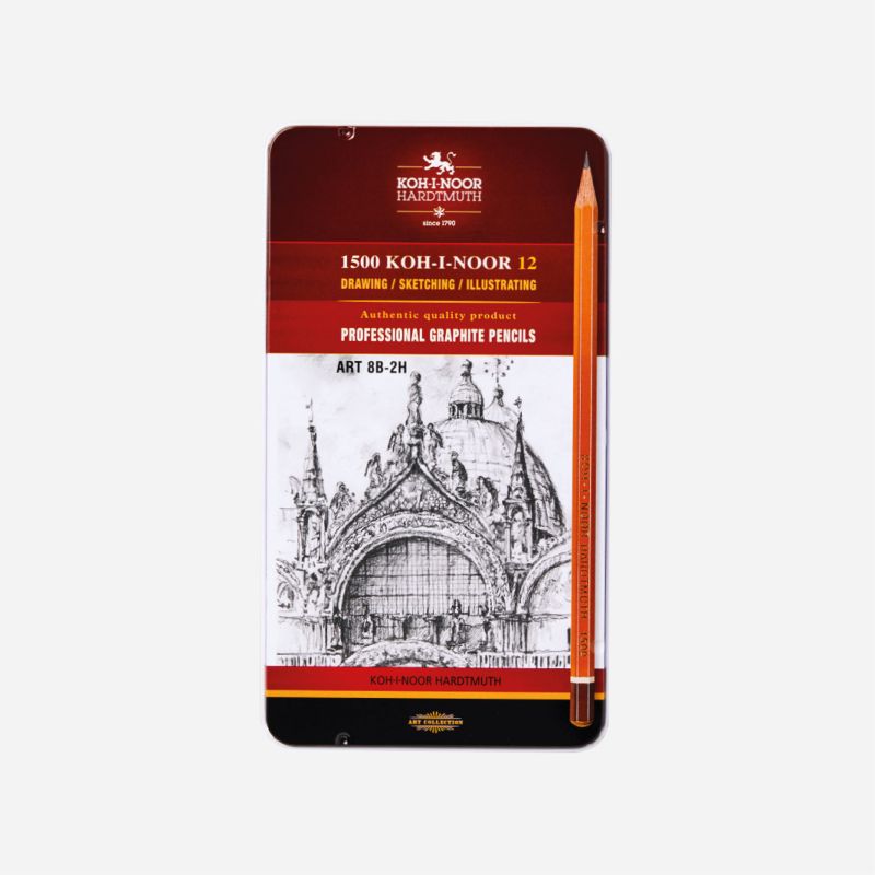 KOH-I-NOOR 12 ART SKETCHING PENCILS TIN