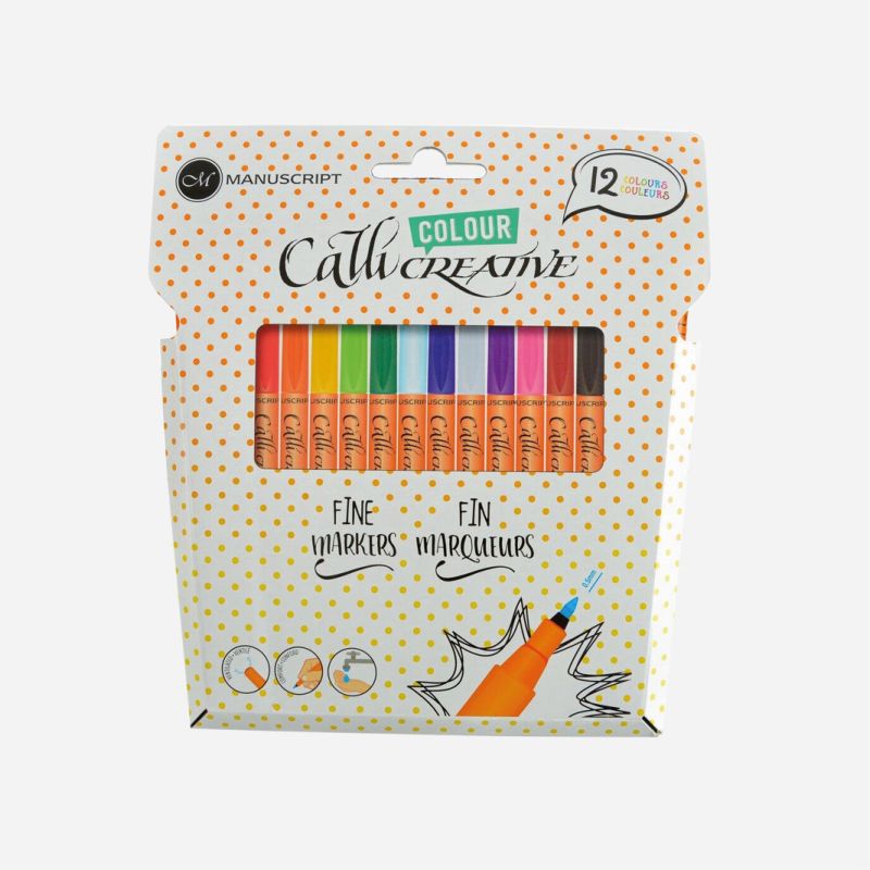 MANUSCRIPT COLOURFINE WALLET 12 FELT TIP PEN