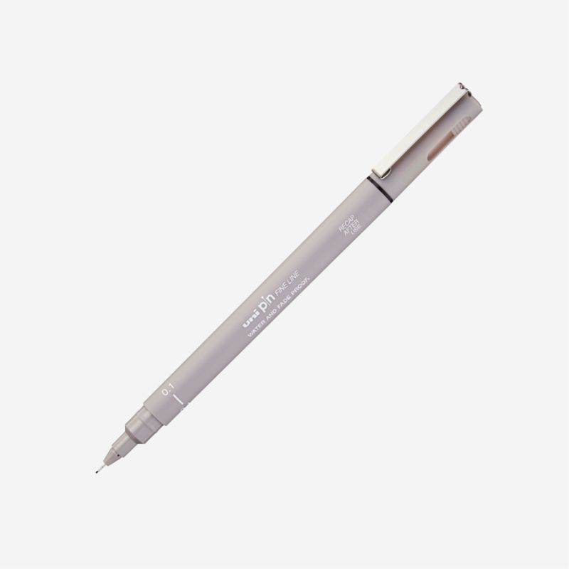Uni-Pin Coloured Fineline Pen LT GREY 01