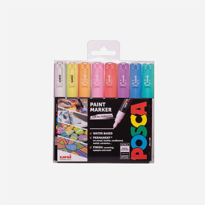 POSCA MARKER PC-1M 8PC PASTEL PACK