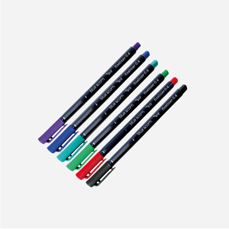 BLUE ACORN FINELINER 6 PEN SET