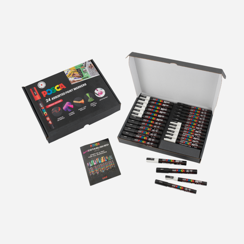 POSCA MARKERS 24 BLACK & WHITE CLASSPACK 