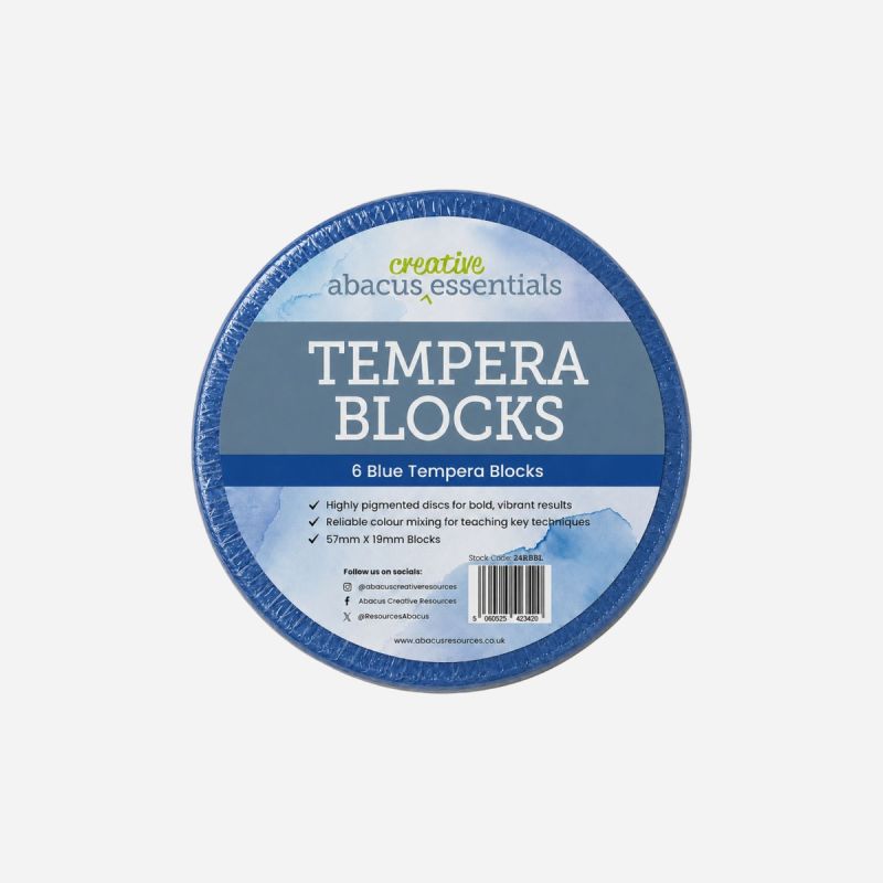 LARGE TEMPERA BLOCK BLUE 57 x 19mm PACK OF 6