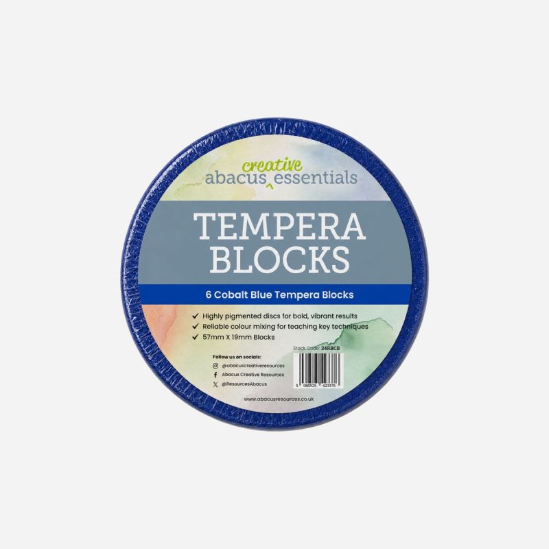 LARGE TEMPERA BLOCK COBALT BLUE 57 x 19mm PACK OF 6